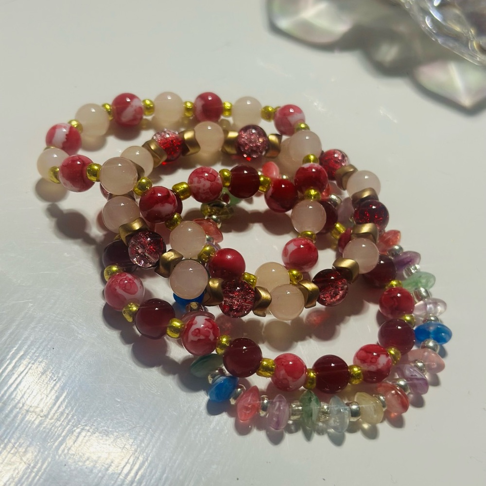 Elegant Multicolor Beaded Bracelet Set